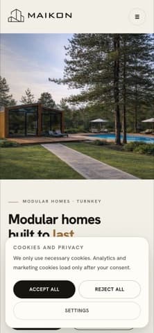 MAIKON — live site (mobile)